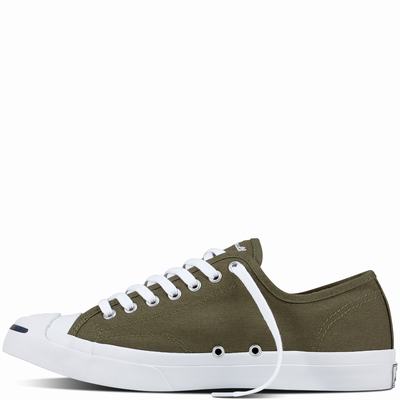 Converse Jack Purcell Ltt Core Canvas Low Tops Mens - Olive/Beige/White Shoes (999GJAUR)